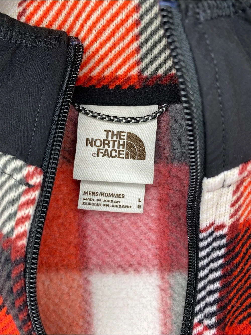 THE NORTH FACE - Men's Red Plaid Half-Zip Fleece Sweater